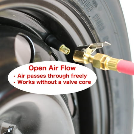 

EPAuto 2 Pack Open Flow Straight Lock-On Air Chuck with Clip for Tire Inflator