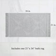 thumbnail image 4 of Jean Pierre Ricardo Cotton Fringe 21 x 34 in. Bath Rug, Light Grey, 4 of 11
