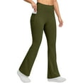 thumbnail image 2 of iHPH7 Women's Flare Yoga Pants with Pockets High Waist Flared Leggings Bootcut Gym Workout Pants Tummy Control Army Green S, 2 of 8
