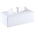 thumbnail image 1 of S Decorative Napkin Box Faux Leather Rectangular Tissue Box Cover (White L) White L, 1 of 3