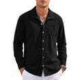 thumbnail image 5 of MXALUOB Men's Corduroy Jackets Button Front Textured Shirt Jacket with Chest Pocket Turn Down Collar Long Sleeve Casual Overshirt, 5 of 5