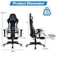 thumbnail image 2 of Gymax Massage Chaise de Jeu Réglable Pivotante Chaise d'Ordinateur de Bureau W / Repose-Pieds, 2 of 10