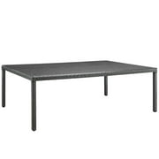 Modway Sojourn 90" Outdoor Patio Dining Table in Chocolate