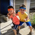 thumbnail image 6 of Kenz Laurenz Tie Back Headband Moisture Wicking Athletic Sports Head Band Neon Orange, 6 of 6