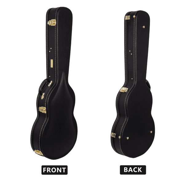 Crossrock 13" Archtop Guitar Case for Gretsch Jet/Penguin/Chris Rocha | Wooden Hardshell, Lock, Storage, Left & Right-Hand Compatible – Black (CRW620JA13BK)