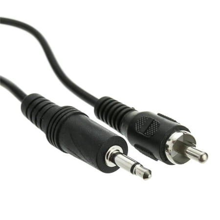 3.5 mm Black Mono Male to RCA Male Cable - 6 ft.