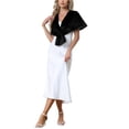 thumbnail image 2 of INSPIRE CHIC Women's Faux Fur Shawl Stole Winter 1920s Bridal Wedding Wrap L Black, 2 of 6