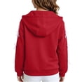 thumbnail image 5 of Girls Cute Hooded Jacket Full Zip Soft Fleece Bow Long Sleeve Sweatshirt Coat with Side Pockets Casual Daily Outwear Tops Red 14-15Y, 5 of 7