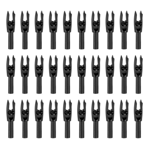 Uxcell Archery Arrows Nocks, Plastic Insert Arrow Nock Replacement Arrow Tails for Hunting Shooting Compound Recurve Black