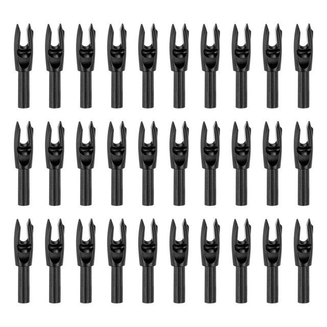 Uxcell Archery Arrows Nocks, Plastic Insert Arrow Nock Replacement Arrow Tails for Hunting Shooting Compound Recurve Black