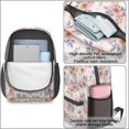thumbnail image 4 of Pioneer Flower Floral Print Pattern 17" School Backpacks for Teens,Waterproof Oxford Fabric,S-Shape Padded Straps for School,Travel,Hiking,Camping, 4 of 5