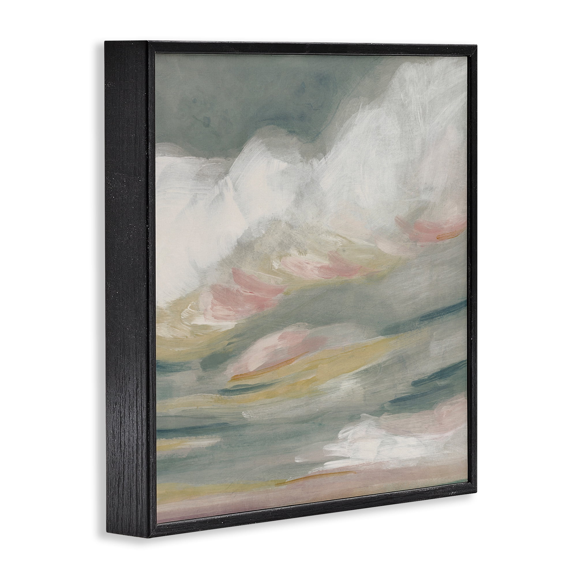 Stupell Industries Storm Clouds Abstraction Landscape Painting Black Framed Art Print Wall Art, 24 x 24