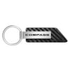 Jeep Compass Carbon Fiber Texture Black Leather Strap Key Chain Keychain Keyring