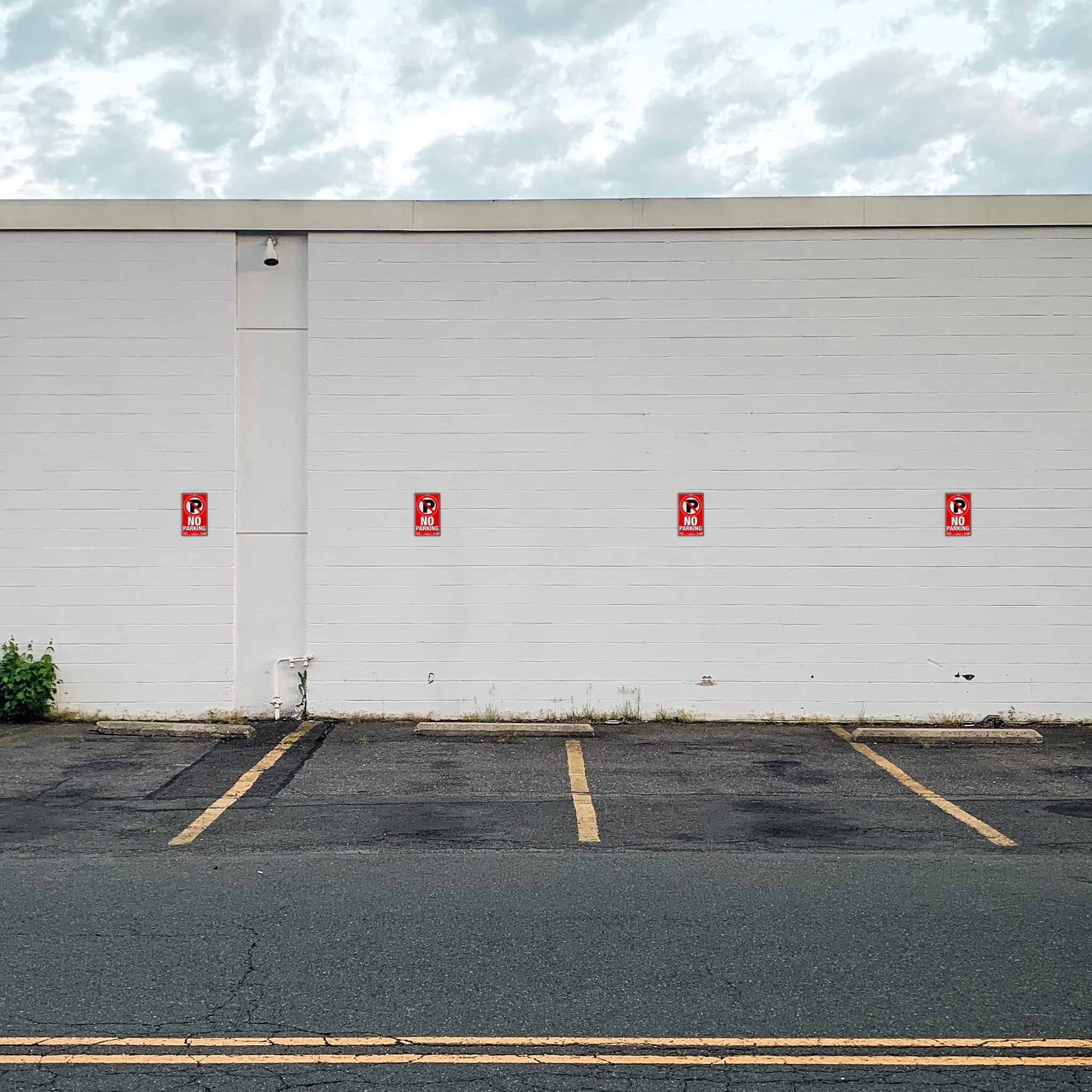(4 pack) Sunburst Systems 8650 6" x 10" Red High Quality No Parking Plastic Sign