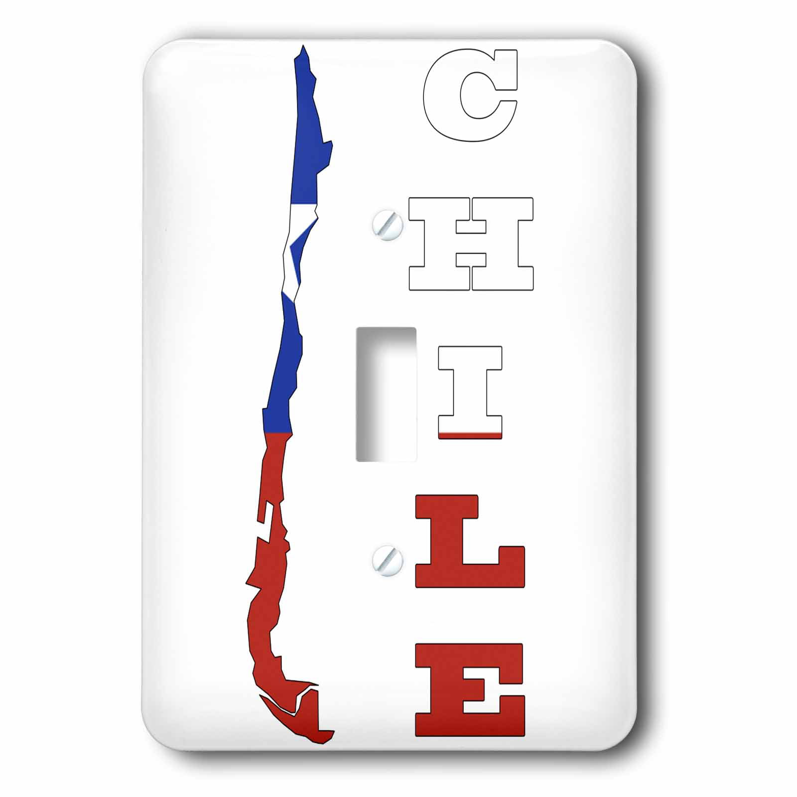 3dRose lsp_51745_1 Chilean Flag in The Map and Letters Of Chile Single Toggle Switch