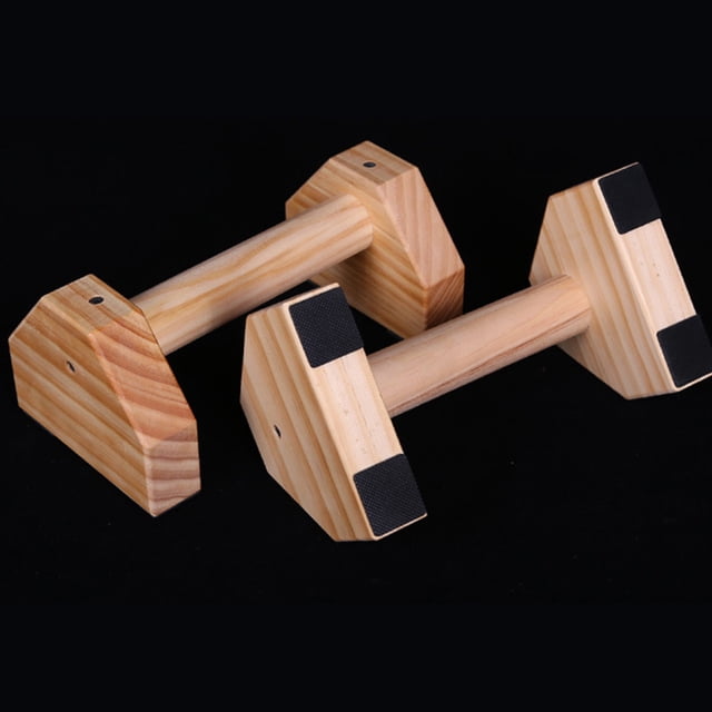 AURARMLET Push Block Push-up Brackets Light Brown Wood Non-equilibrium Training 1 Pair