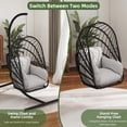 thumbnail image 3 of Uforic Wicker Hanging Egg Chair with Stand, Patio Swing Egg Chair Hammock Chair for Outdoor Indoor - Gray, 3 of 9