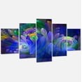 thumbnail image 2 of Designart 'Blue Fractal Flower Bouquet' Metal Wall Art, 2 of 3