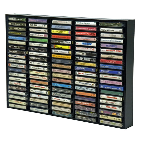 Kingdom 100-Shelf Smoky Acrylic Display Rack with Adjustable Shelves: Organize Figurines, Cassettes, Toys Cars, Cards & More (Wall Mountable)