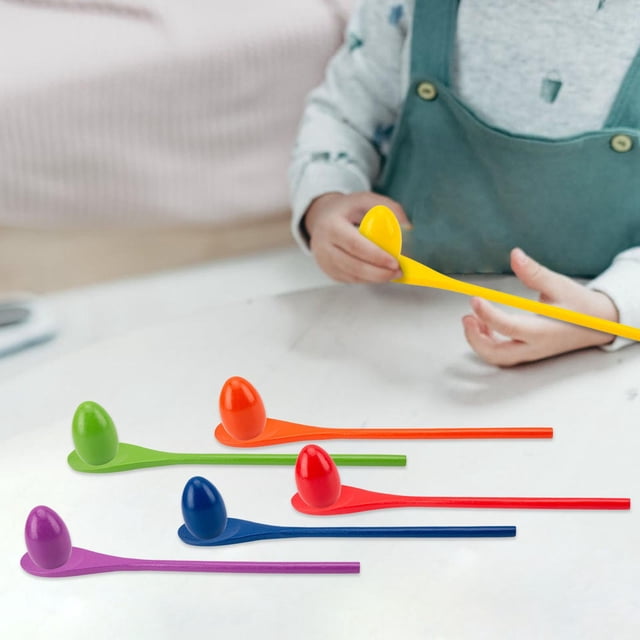 12 Uds cucharas de y huevos juguetes educativos, de ejercicio de para Picnic familiar, de cumpleaños, actividades Hugo juego de cucharas