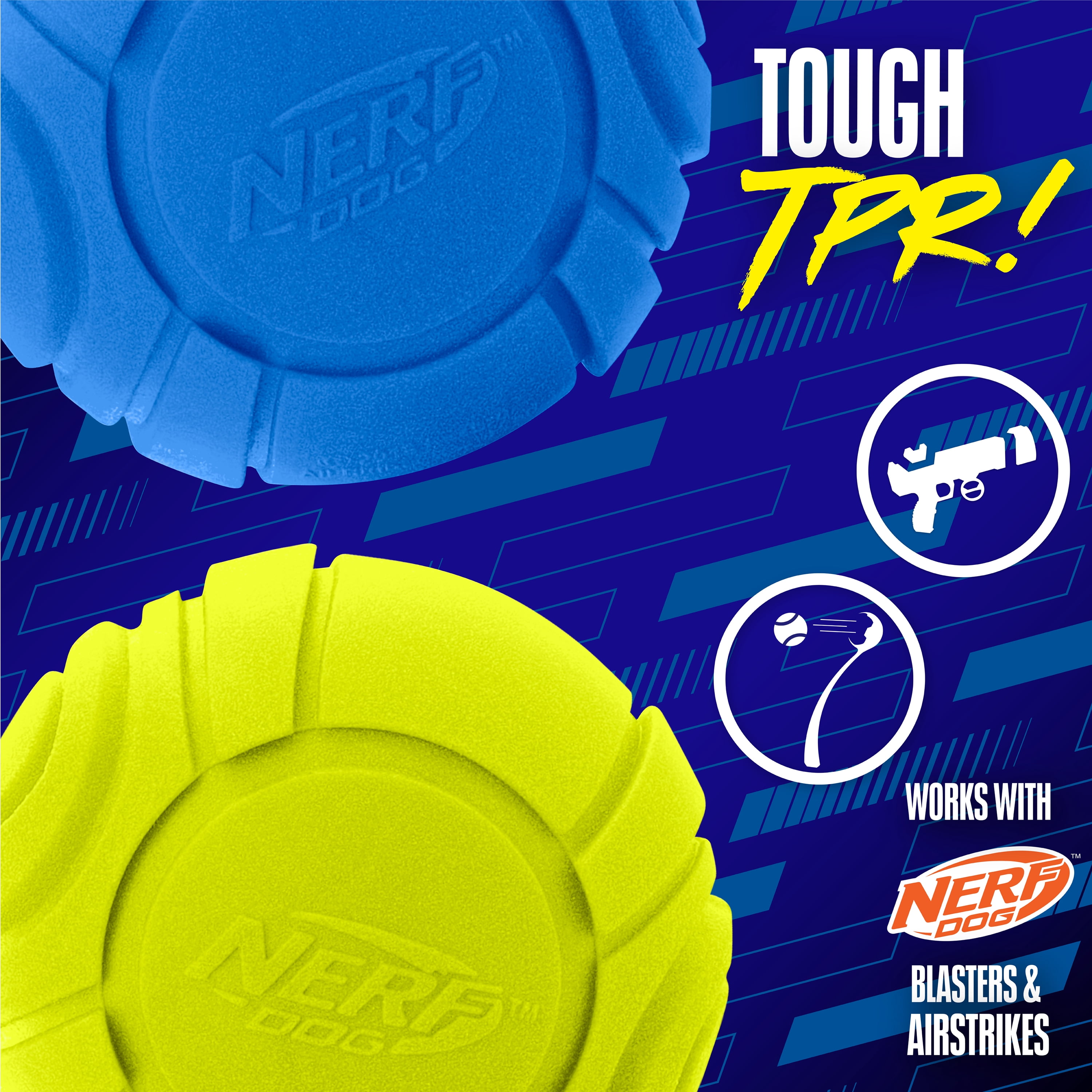 Nerf Dog Solid Tuff Sonic Ball 2 Pack, 2.5 inch