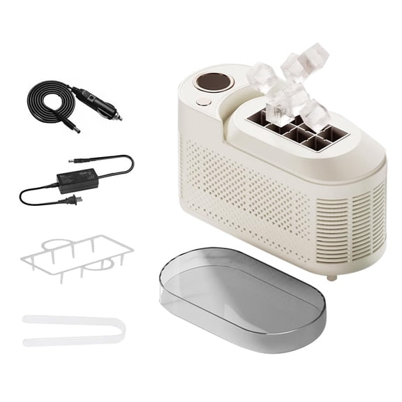 MUSICOZY Countertop Portable Small Mini Ice Maker - 8 Ice Cubes Ready in 15 Mins, Comes with Car Power, DIY Ice Making & Easy Ice Release, Suitable for Home, Kitchen, RV & Camping
