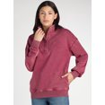 thumbnail image 2 of Time and Tru Women's Mock Neck Henley Pullover Sweatshirt, Sizes XS-XXXL, 2 of 6