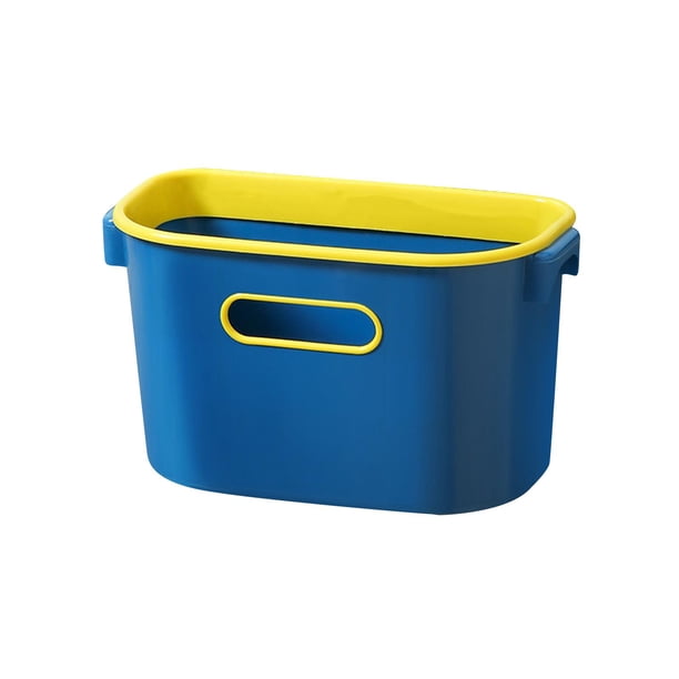 Cubo de basura colgante para cocina con asas, grueso, para puerta de armario, pequeño Azul