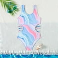 thumbnail image 4 of Cowsor 6-15 Years Girls Tie Dye Print One Piece Swimsuit Modest Full Coverage Swimwear for Beach Surfing and Summer Vacation, 4 of 7