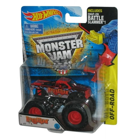 Hot Wheels Monster Jam Barbarian (2014) Mattel Toy Car Truck #17 w/ Battle Slammer