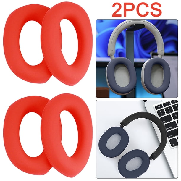 4 fundas almohadillas silicona lavables para WH-1000XM5 (rojo)