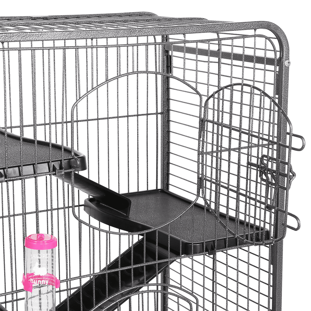 Renwick 6 Levels Rolling Pet Cage for Small Animals Black