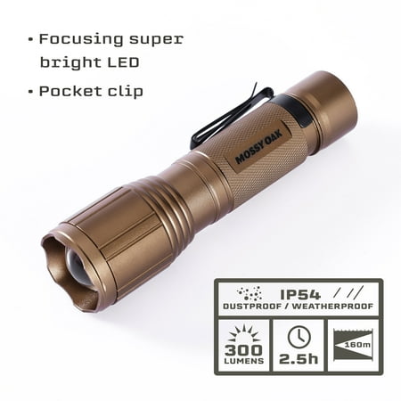 Mossy Oak Hunting LED Flashlight UV Blood Tracker IP54 Weatherproof AAA Batteries Included