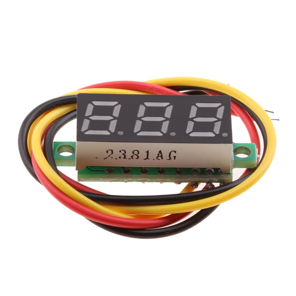 Mini módulo de pantalla LED DC0-100V Voltímetro Medidor de panel de voltaje para motocicleta Verde Cola Medidor de voltaje digital