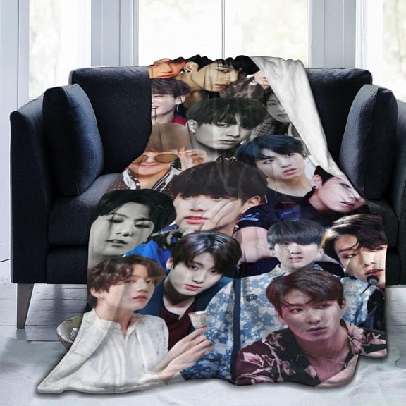 Blanket Jungkook Soft and Comfortable Wool Fleece Throw Blankets Gift for Home Decoration Sofa Office car Camping Yoga Travel Home Decoration Cozy Plush Beach