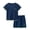 Navy-1, variant on CYRBOKO Boys Outfit Sets, Short Sleeve Summer Reflective-Striped Quick-Dry Althic Clothing Set Gray Size 10-12 T