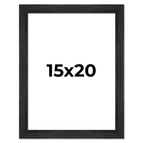 15x20 Distressed/Aged Black Complete Wood Picture Frame with UV Acrylic, Foam Board Backing, & Hardware