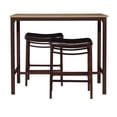 thumbnail image 3 of Linon Holly 3 Piece Steel & Wood Counter Height Pub Set Padded Seats in Brown, 3 of 7