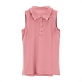 thumbnail image 6 of Sleeveless Golf Shirts for Women, Yigetop Women's Summer Solid Color Shirt Stand Up Collar Sleeveless Casual Sports Top Tennis Womens Sleeveless Golf Shirts Pink L, 6 of 7