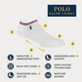 thumbnail image 2 of Polo Ralph Lauren Men's Athletic Performance Cotton Low Cut Socks-6 Pair Pack-Breathable Mesh & Sport Moisture Wicking, Brown, 6-12.5, 2 of 3