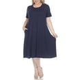 thumbnail image 2 of White Mark Casual Short Sleeve Midi Dress, Women's & Women's Plus, 2 of 5