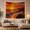 Glittering Sea, variant on Sunset Dominated Hues with Scattered Clouds Catching Fading, Mystical Fantasy for Space Lovers, Galaxy Room Decor, Housewarming Gift, Tapestry Wall Hanging for Bedroom and Dorm