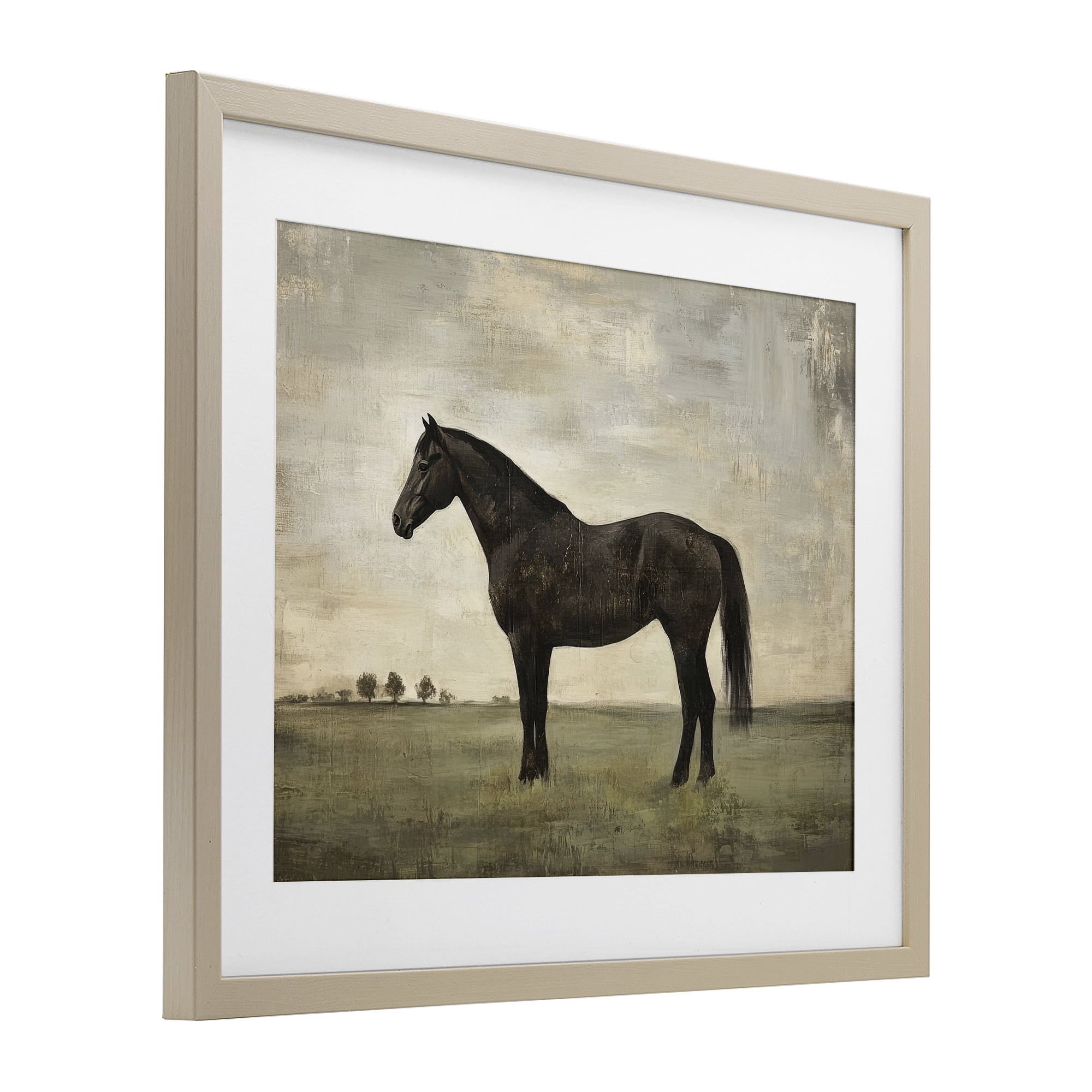 Stupell Industries Distressed Horse Portrait Birch Framed Print Under Glass, design by Petal Prints Design