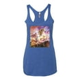 thumbnail image 2 of Unicorn Fanstasy Rainbow Castle Tri-Blend Racerback Tank Top, Vintage Royal, Small, 2 of 3