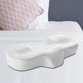 thumbnail image 3 of Almohadas de soporte para el cuello con diseño de mariposa y funda lavable, ergonómicas y de apoyo lento. blanco, 3 of 8