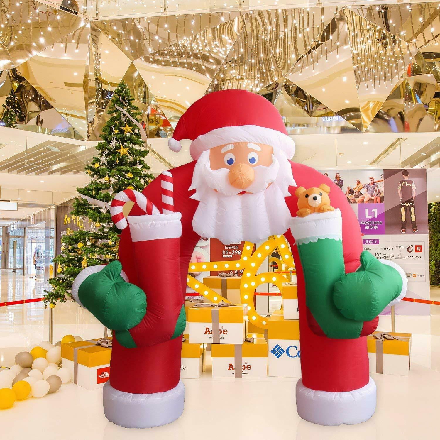 11’ Christmas Huge Inflatable Santa Arch Archway Blown Air Holiday Outdoor Decor - Walmart.com