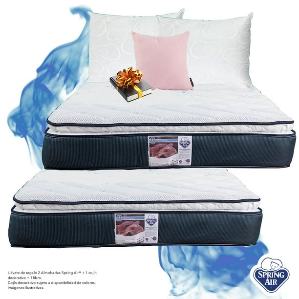 2 Colchones Mónaco Individuales + 2 Almohadas Oso + Cojín decorativo + Libro de regalo Spring Air Spring Air Mónaco