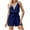 Dark Blue, variant on ABATAB Women's Rompers Sleeveless V Neck Lace Trim Jumpsuit Tied Waist Wide Leg Casual Dressy Overalls Outfit