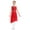Red, variant on Doomiva Kids Girls Asymmetrical Lyrical Dance Dress Rhinestones Flower Pattern Side Slit Ballet Dancewear Red 16