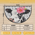 thumbnail image 3 of CURLYOOT Cute Floral Cow Half Round Door Mat, Indoor Outdoor Entrance Rug, Semi Circular Area Rug, Non Slip Washable Absorbent Doormat, Laundry Room Rug 40'' x 63'', 3 of 7